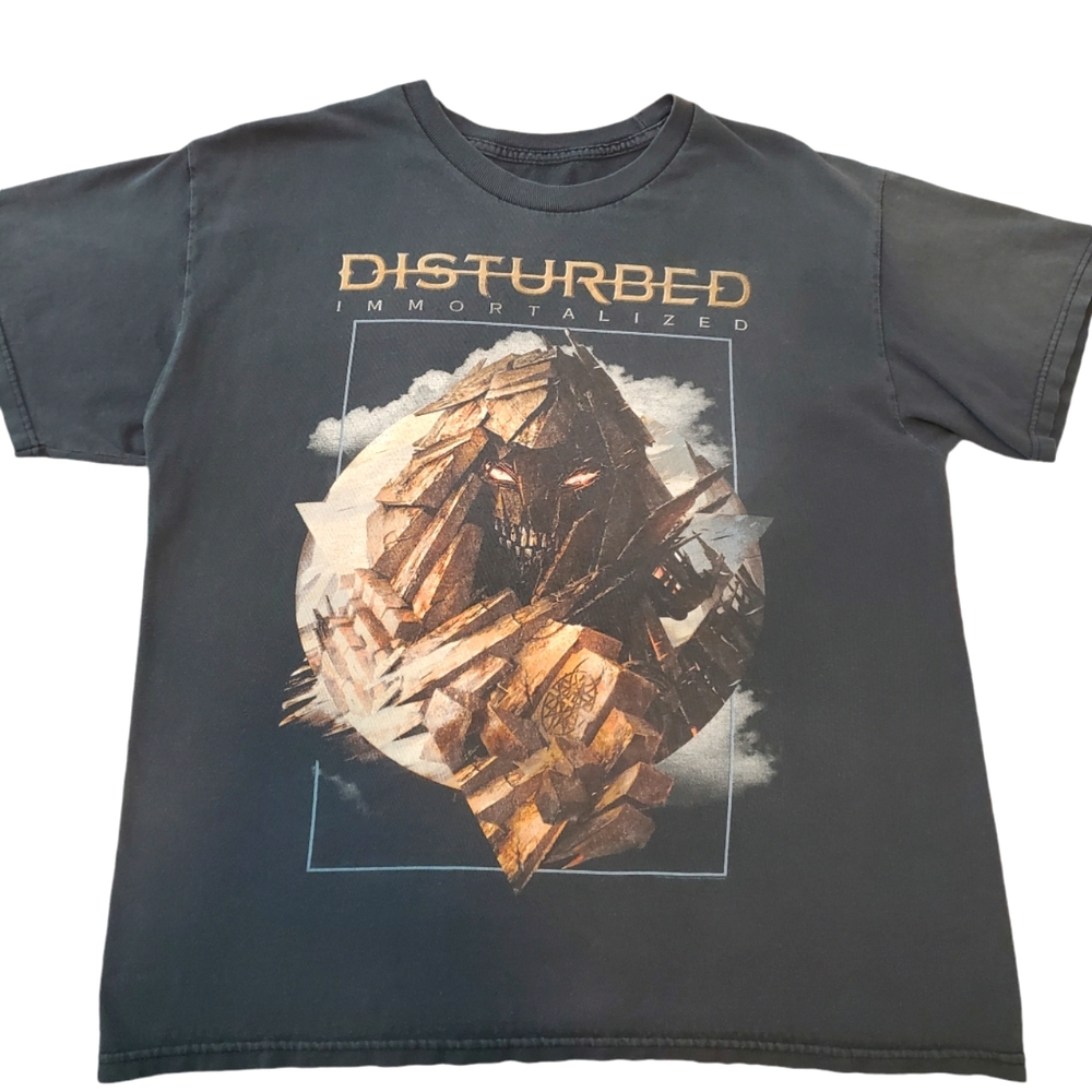 Disturbed Men's Band T-Shirt Immortalized Graphic Print Charcoal Gray Large